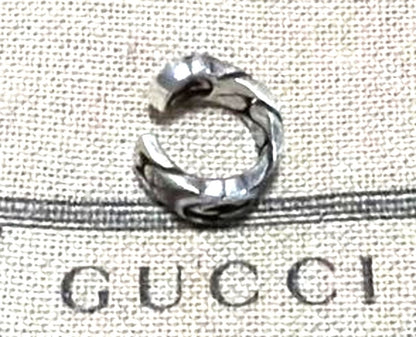 Gucci Interlocking G Ear Cuff Silver 925 Earring Used Authentic Made In Italy