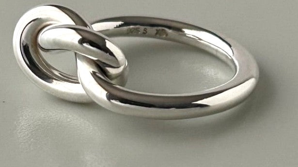 Georg Jensen Infinity Knot Ring 925 Sterling Silver US4 EUR47 Authentic Denmark