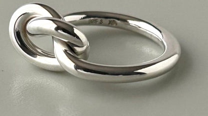 Georg Jensen Infinity Knot Ring 925 Sterling Silver US4 EUR47 Authentic Denmark