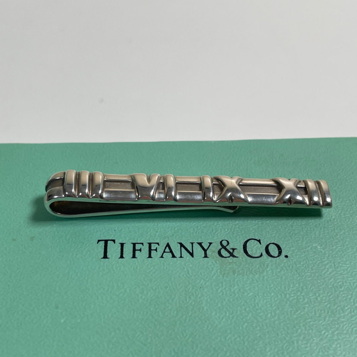 Tiffany & Co. Atlas Tie Bar Clip Sterling Silver 925 Authentic Vintage 1995