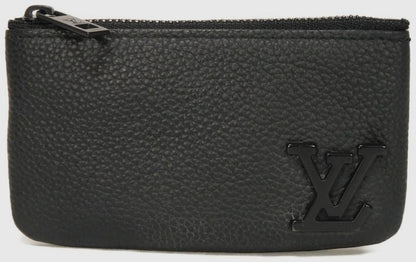 Louis Vuitton Aerogram Pochette Cle Key Coin Case M81031 Black Taurillon Noir