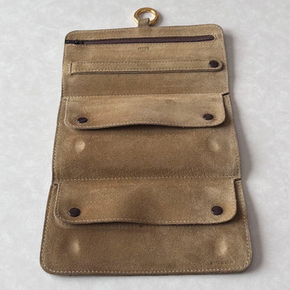 Loewe Anagram Suede Accessory Pouch Engraved Ring Travel Jewelry Pouch