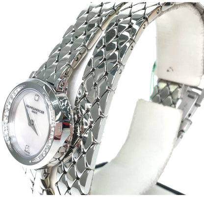 Baume & Mercier Promesse M0A10289 Ladies Watch Diamond Bezel MOP 24mm Swiss Used