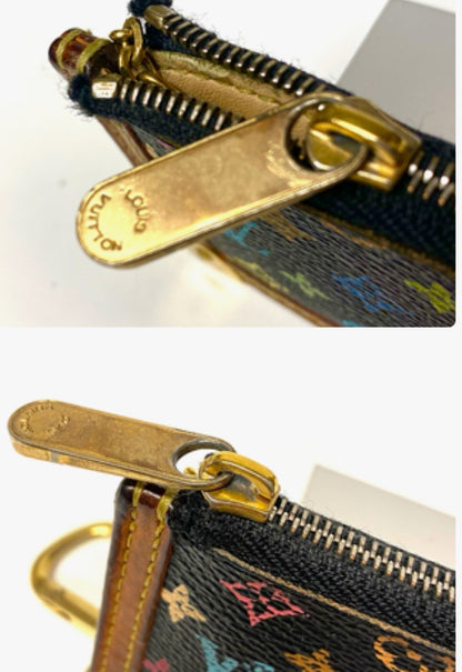 Louis Vuitton M92654 Monogram Multicolor Pochette Cles Coin Case Noir Black