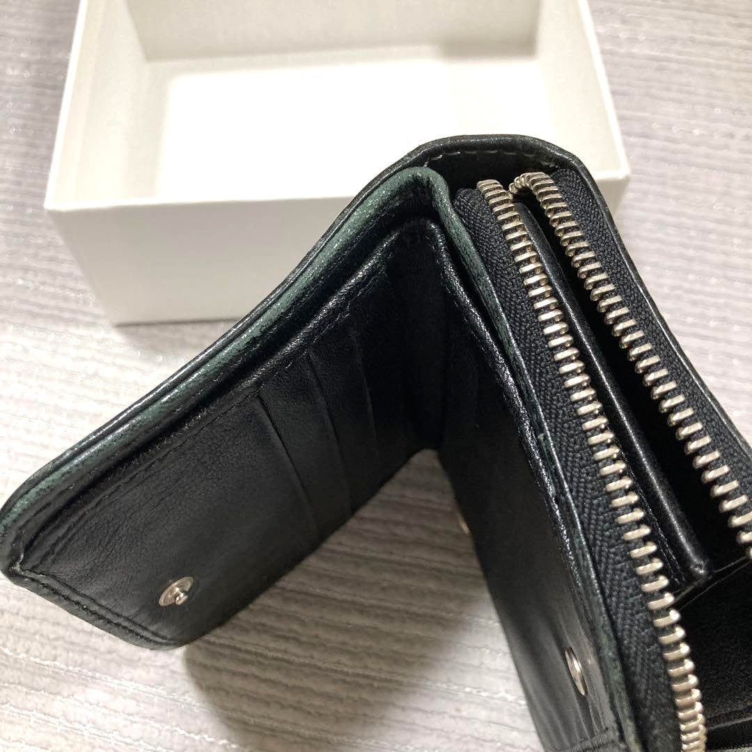 Chloe Paddington Bi-fold Wallet Coin Purse Black Leather Gold Padlock Authentic