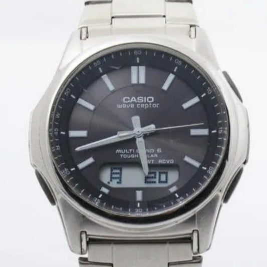 CASIO Wave Ceptor WVA-M630D-1AJF Solar Radio Watch Black Dial 42mm Steel Band