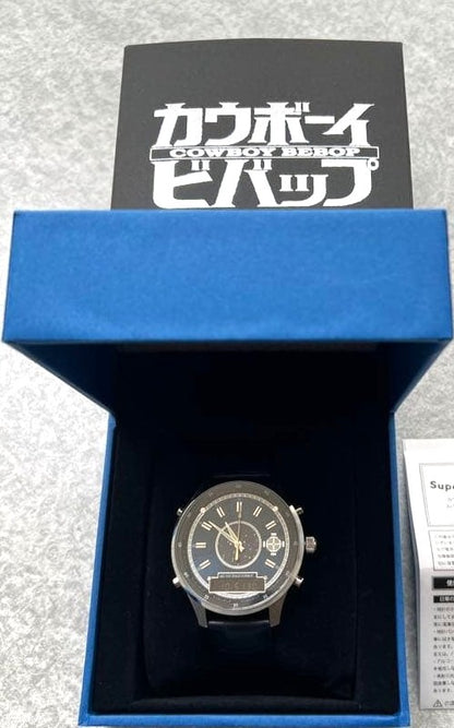 Super Groupies Cowboy Bebop Spike Spiegel Model Ana-Digi Watch Blue Leather Band