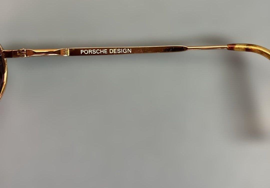 PORSCHE DESIGN P0020 Aviator Sunglasses Gold Tone Metal Italy 58mm