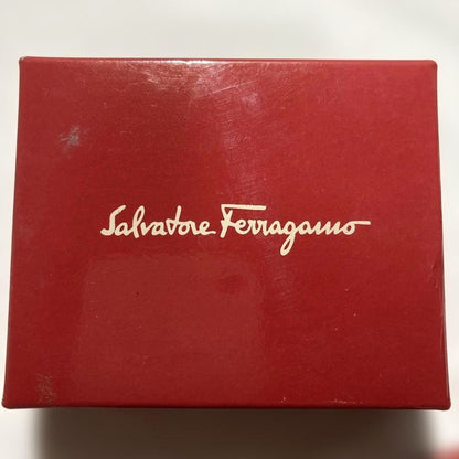 Salvatore Ferragamo Gancini Scarf Ring Gold Tone Italy Box Vintage Accessory