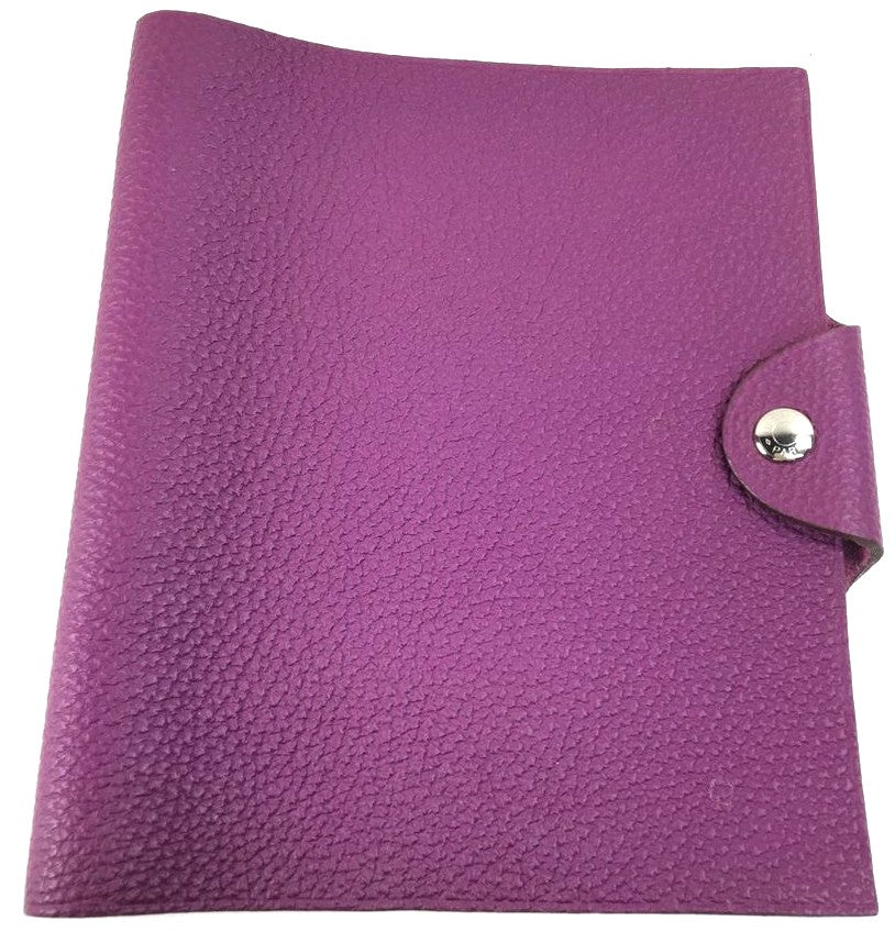 Hermes Ulysse PM Notebook Cover Raisin Togo Leather 13x15.5cm 5.1x6.1" Used