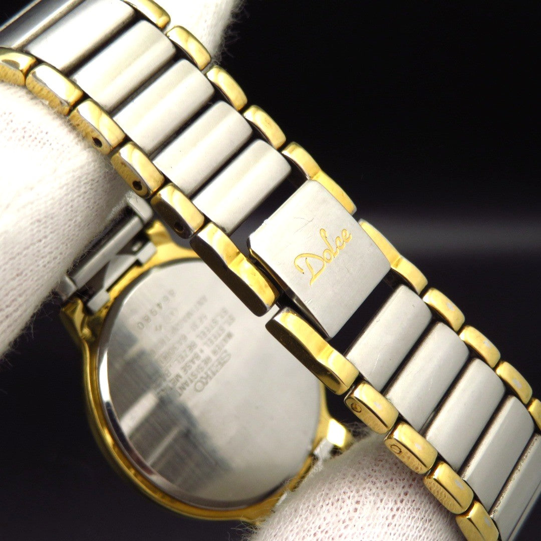 SEIKO Dolce 5E31-6A30 Quartz Watch Two-Tone Gold Silver Round 33mm Used