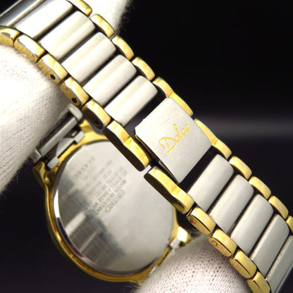 SEIKO Dolce 5E31-6A30 Quartz Watch Two-Tone Gold Silver Round 33mm Used