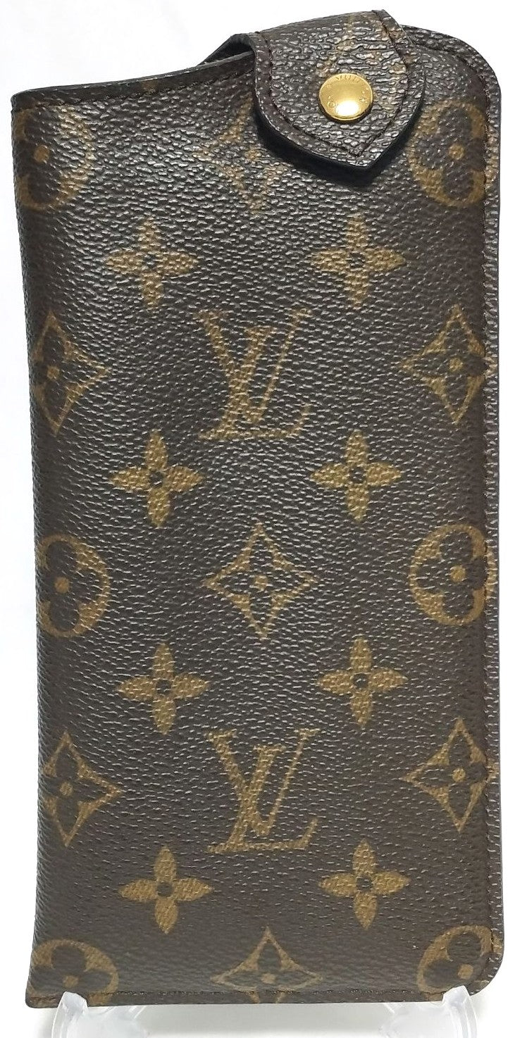 Louis Vuitton Monogram Etui Lunettes GM Glasses Case M66544 Brown Authentic Used
