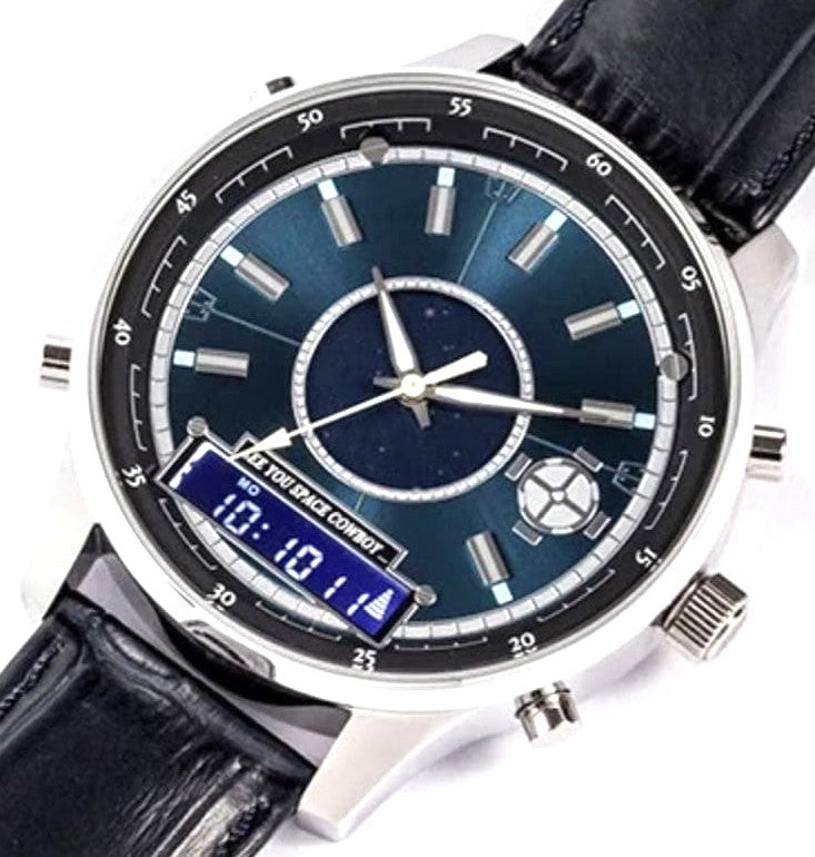 Super Groupies Cowboy Bebop Spike Spiegel Model Ana-Digi Watch Blue Leather Band