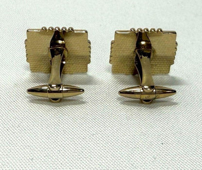 WEDGWOOD Jasperware Cufflinks Blue Gold Tone Frame Sportsman Motif England Box