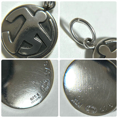 Georg Jensen 176 Pendant Top Sterling Silver 925 Denmark 0.57x0.57in Used Auth
