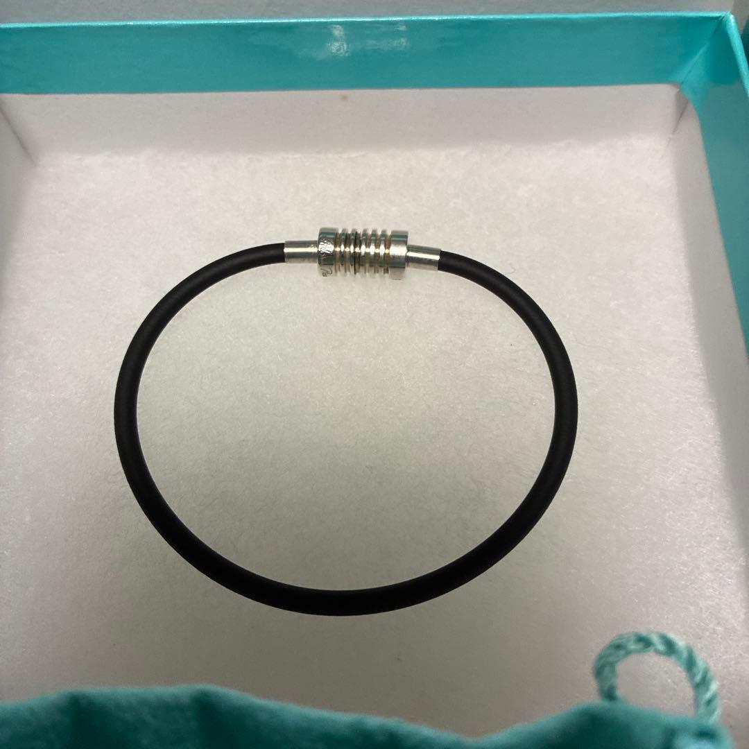 Tiffany & Co Sterling Silver 925 Rubber Surfer Bracelet Paloma Picasso 19.5cm