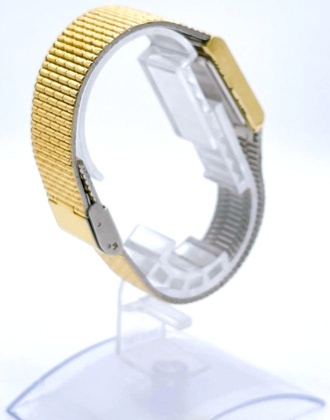 SEIKO Dolce Quartz 6030-5540 Square Gold Dial Vintage Watch Japan 1982 Used