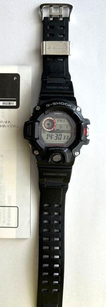 CASIO G-SHOCK Rangeman GW-9400J Solar Radio Watch Triple Sensor Black Used