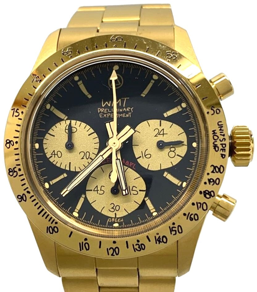 WMT Watches Preliminary Experiment Chronograph Gold Tone Quartz Watch Daytona