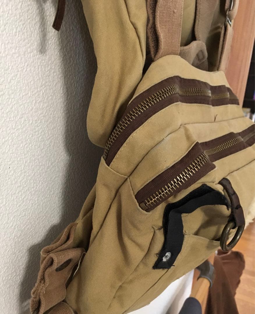 FILSON Tackle Chest Pack Tan Waxed Canvas Fishing Bag Vintage USA Sheepskin Rare