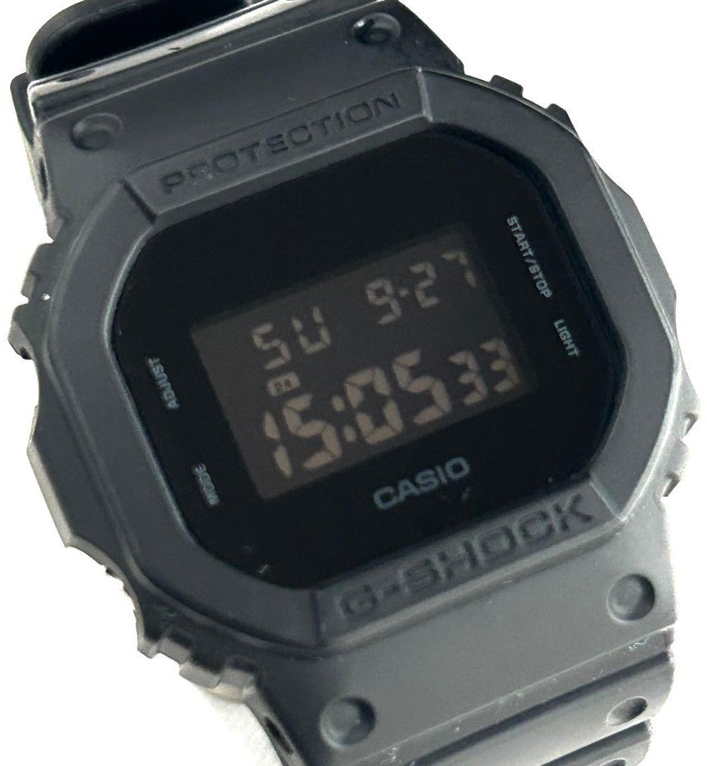 CASIO G-SHOCK DW-5600UBB All Black Mens Digital Watch New Battery Resin 43mm