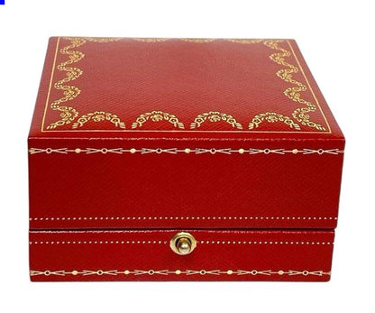 Cartier Empty Box Case for Cuffs Earrings Jewelry Red Leather 7.5x7x4cm