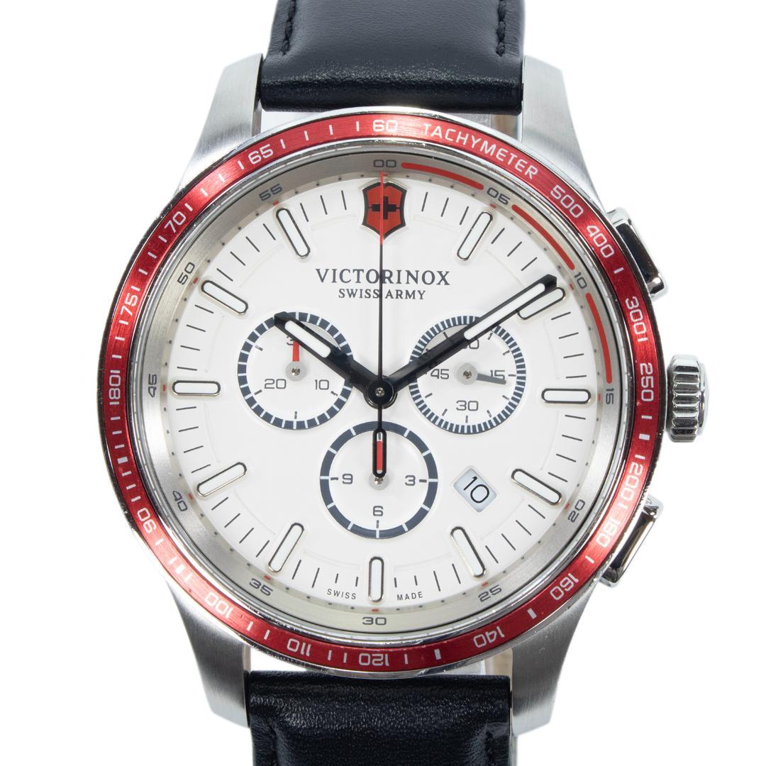 Excellent Victorinox 241819 Alliance Sapphire White Dial Date Chronograph Watch
