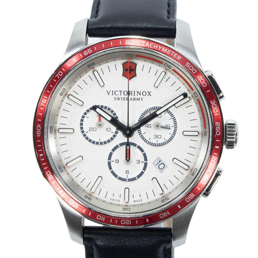 Excellent Victorinox 241819 Alliance Sapphire White Dial Date Chronograph Watch