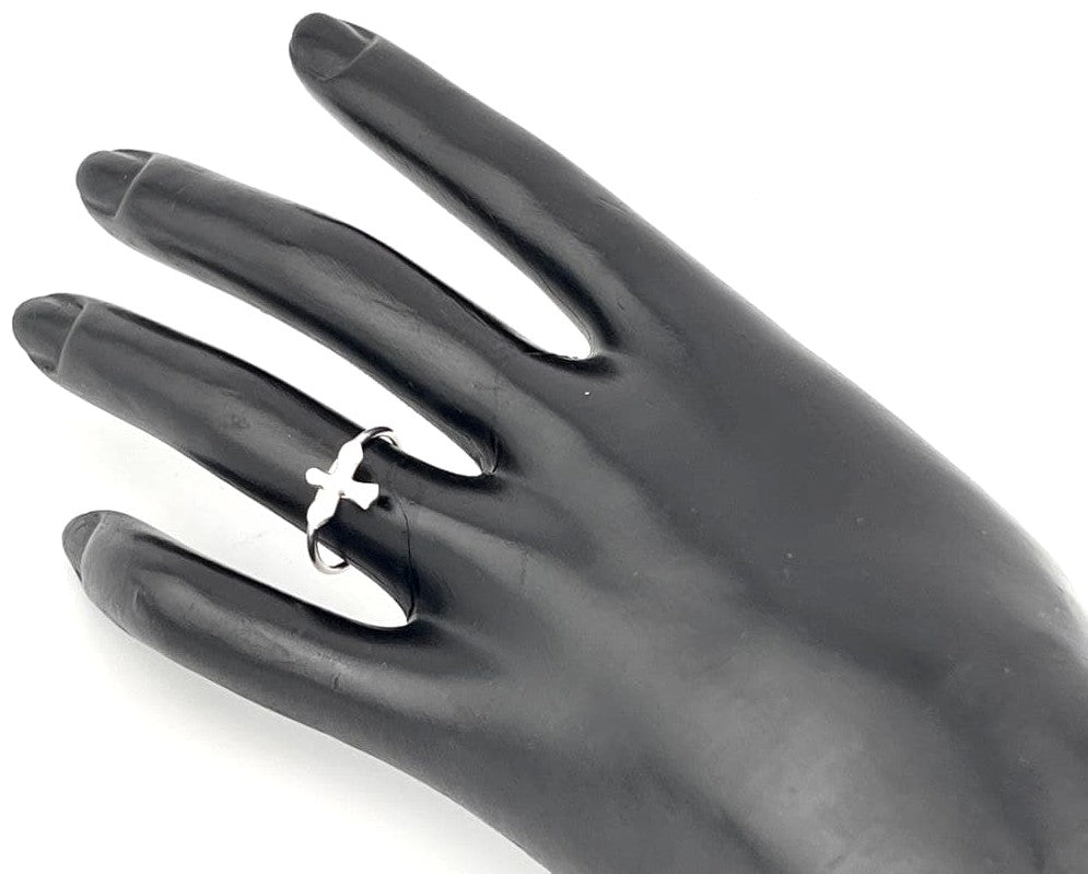 Tiffany & Co Sterling Silver 925 Bird Cross Ring US6 EU51 Authentic Vintage