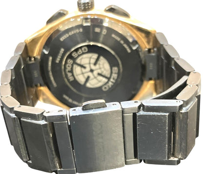 SEIKO Astron GPS Solar 8X53-0AV0-2 World Time Mens Watch Black Gold Titanium