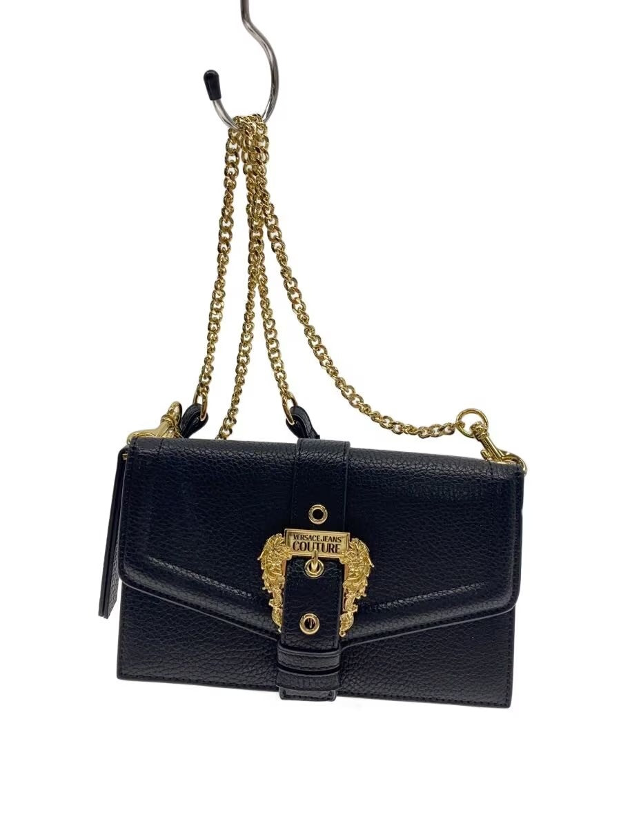 Versace Jeans Couture Couture 1 Black Baroque Buckle Chain Shoulder Bag Gold
