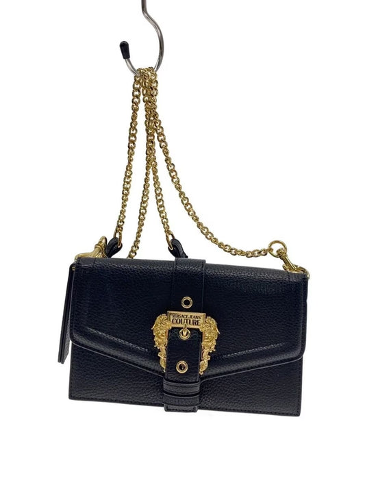 Versace Jeans Couture Couture 1 Black Baroque Buckle Chain Shoulder Bag Gold