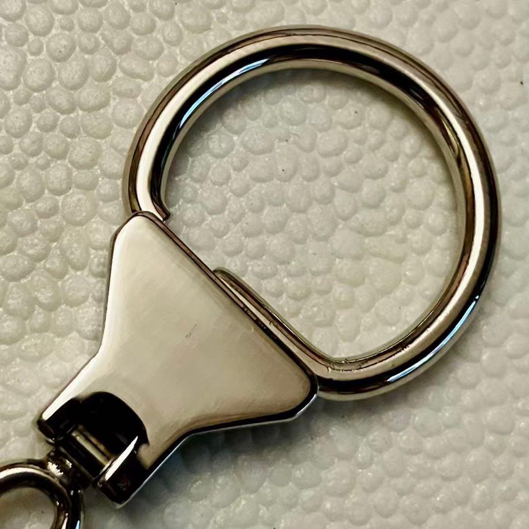 Gucci Auth Old GG Interlocking Logo Keychain Bag Charm Silver Gold 11.5 cm Used