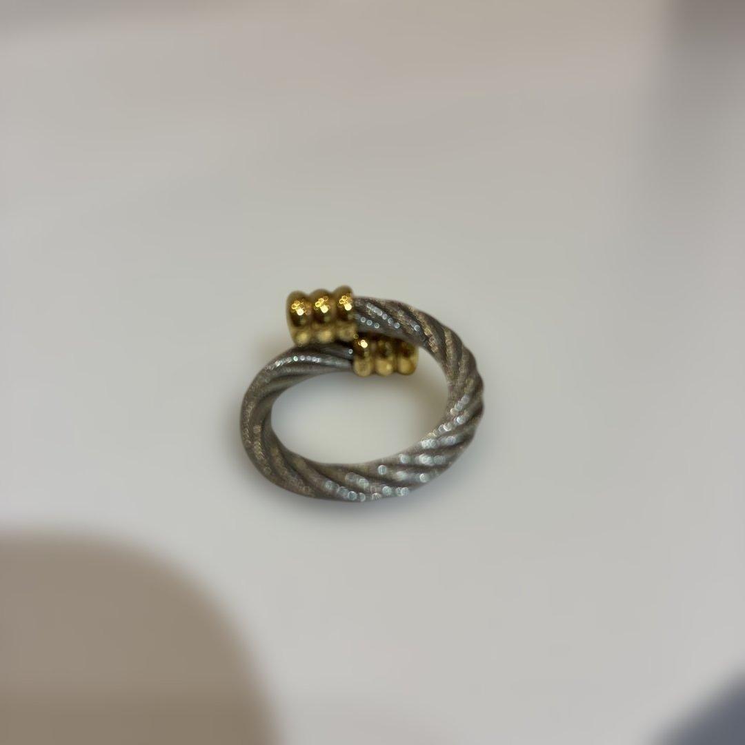 Philippe Charriol Stainless Steel Celtic Wire Ring Cable Size 49-52.5 US 5-6.25