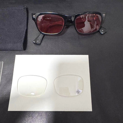 Chrome Hearts Gittin Any Sunglasses Black Frame Red Lens Silver HW Japan Used