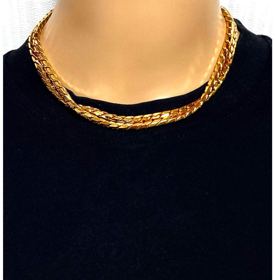 Christian Dior Vintage Gold Chain Necklace Long 31.9in Unisex Authentic