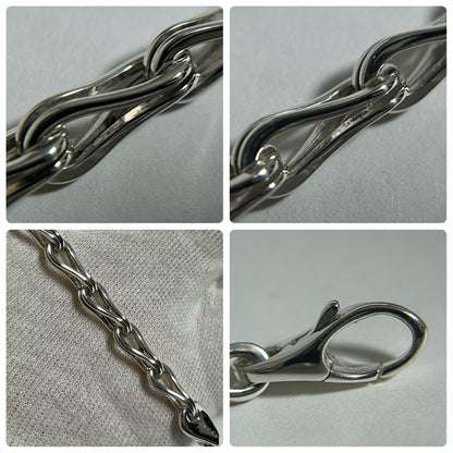 GUCCI Tom Ford Sterling Silver 925 Infinity Link Chain Bracelet Italy18cm VTG