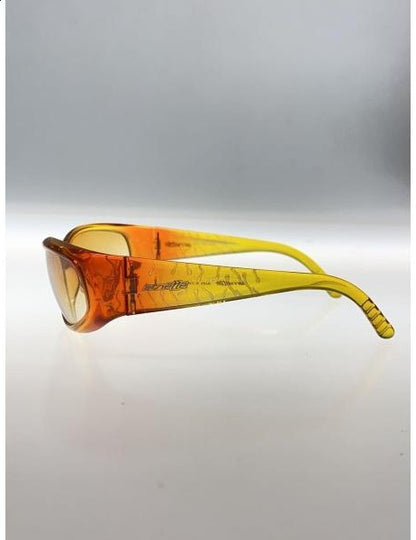 Arnette Sunglasses Womens Orange Yellow Gradient Plastic Frame Wraparound 56mm