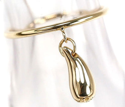 Tiffany & Co. Teardrop Charm Ring 18K Yellow Gold Authentic Preowned 2g US5 EU49