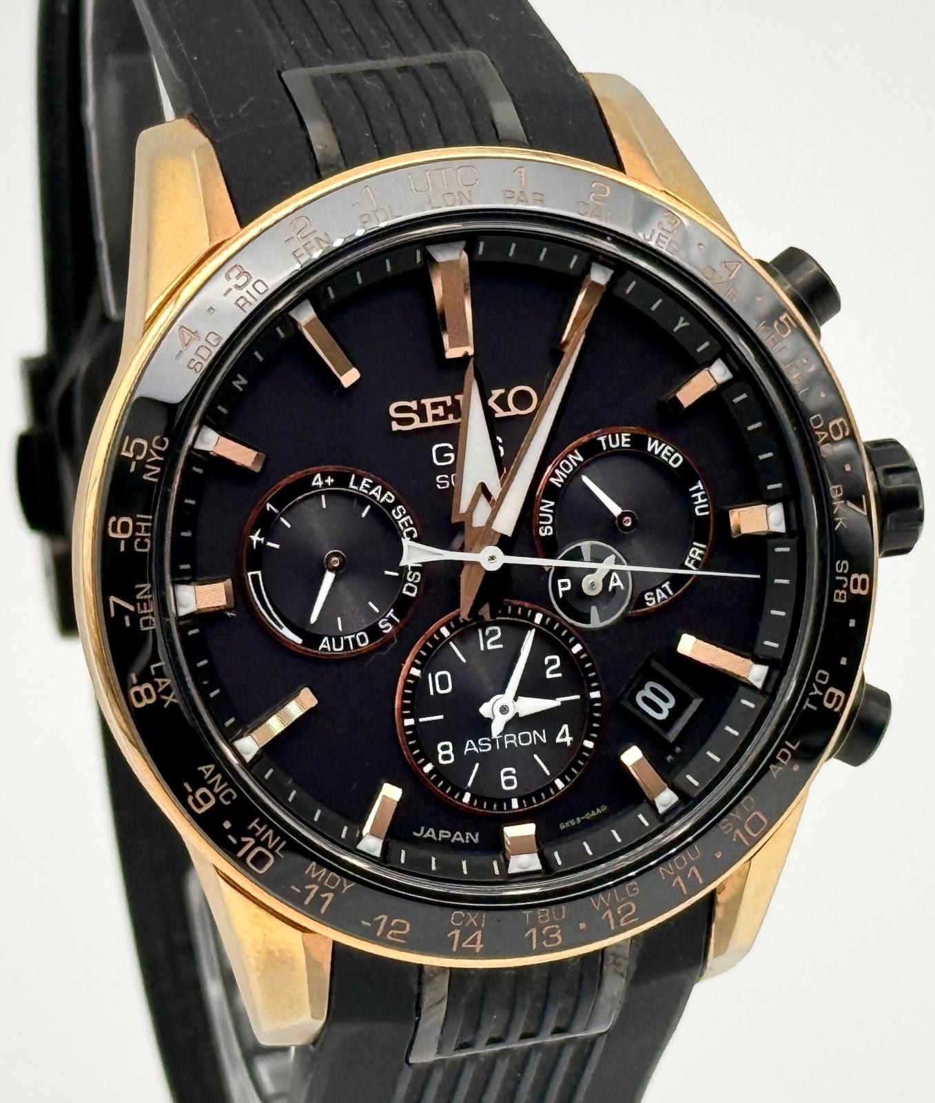 Seiko Astron SBXC006 5X53-0AB0 GPS Solar Radio Black Dial Mens Watch Japan Used
