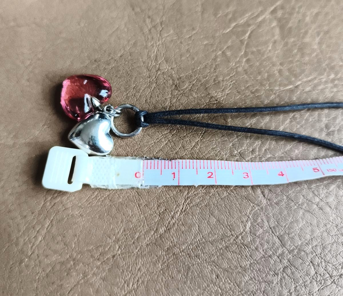 Baccarat Double Heart Necklace Pink Crystal Sterling Silver 925 Adjustable Used