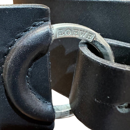 Loewe Black Leather Belt Size 44 / 75 L 83cm 32.7"  W 6cm 2.4"
