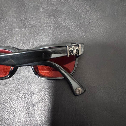 Chrome Hearts Gittin Any Sunglasses Black Frame Red Lens Silver HW Japan Used
