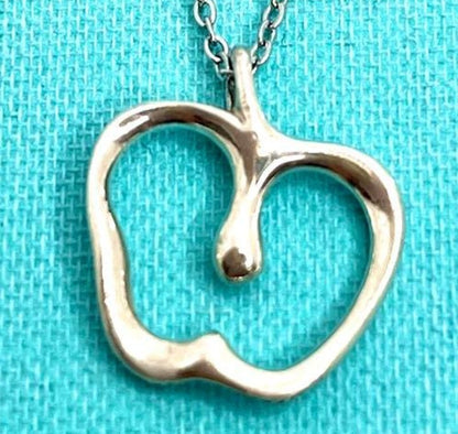 TIFFANY & CO. Apple Pendant Top Necklace Silver 925 Sterling Used　
