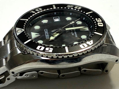 SEIKO Prospex Sumo Diver 200m Automatic Watch Black Steel SBDC031 6R15 Japan