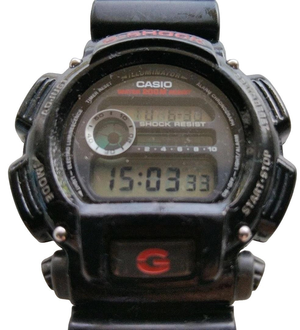 CASIO G-SHOCK DW-9000 Mens Digital Watch Black Resin 200M Shock Resist Vintage