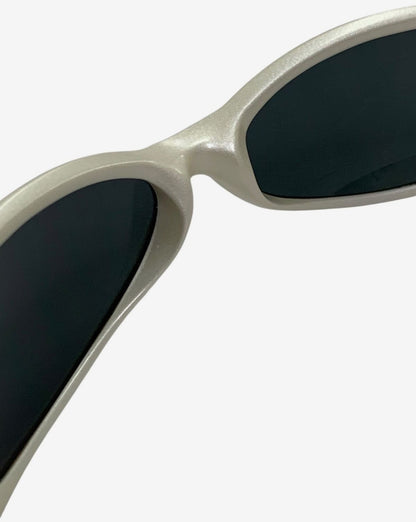 Arnette Swinger Sunglasses White Frame Black Lens Plastic Vintage 90s Unisex