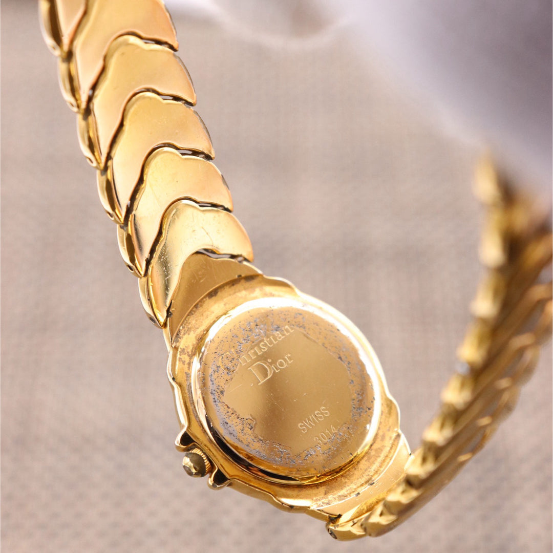 Christian Dior 3014 Vintage Ladies Watch Gold Plated Quartz Swiss New Battery