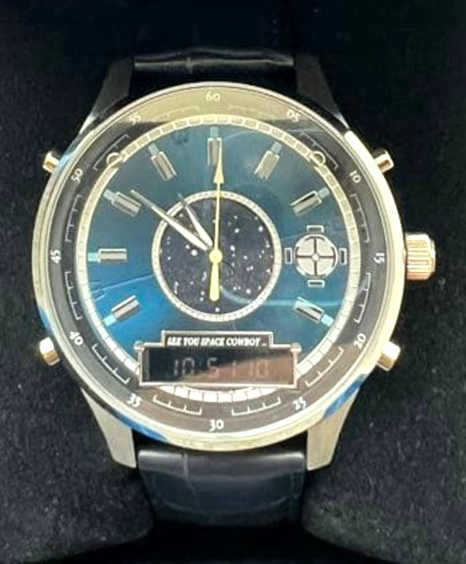 Super Groupies Cowboy Bebop Spike Spiegel Model Ana-Digi Watch Blue Leather Band